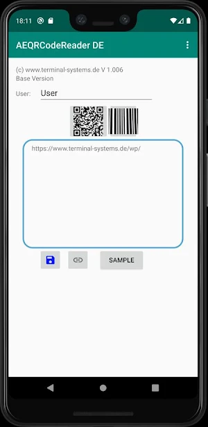 AE QR Code Reader App Screenshot 1