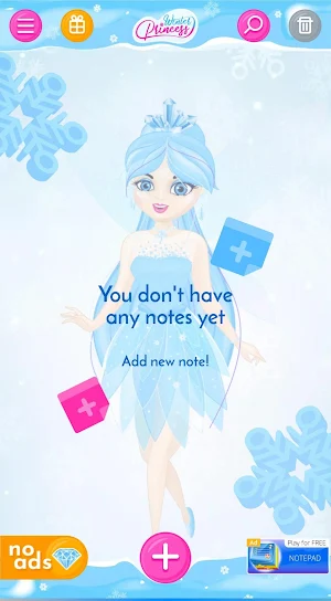 Winter Princess Notepad (with PIN or fingerprint) Screenshot 3