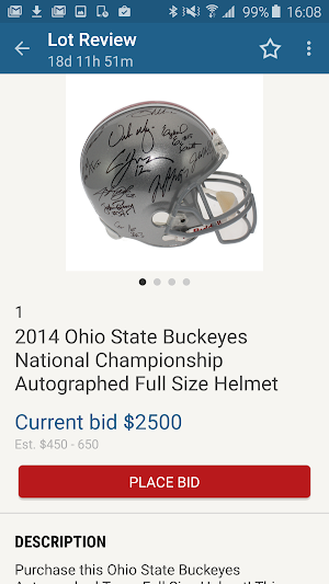 Sports Collectibles Auction Screenshot 2