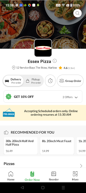 Essex Pizza Screenshot 1