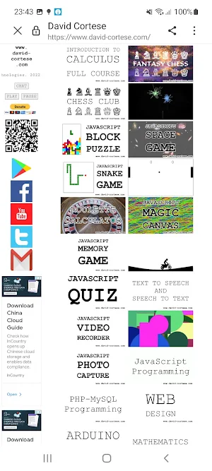 David Cortese Website App Screenshot 2