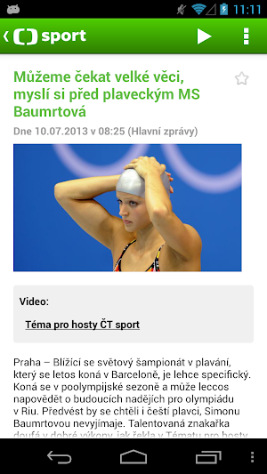 ČT sport Screenshot 1