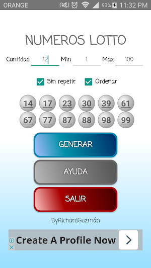 Lottery Number Generator Screenshot 1