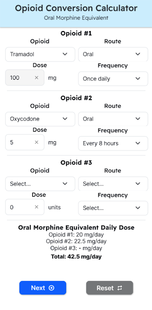 Opioid Conversion Calculator Screenshot 0