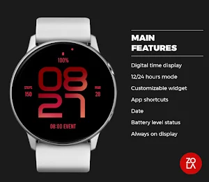 Stylish Maroon Watch Face Screenshot 1
