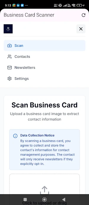 Business Card Scanner Screenshot 1