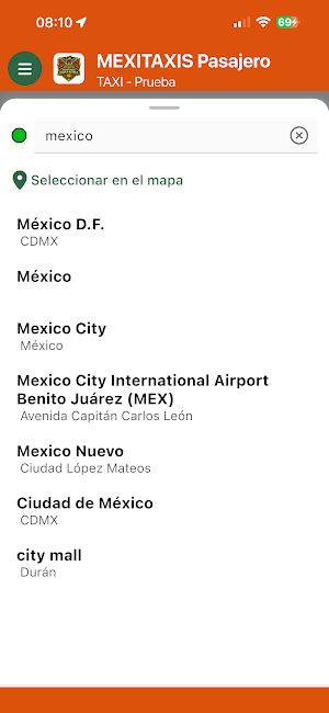 MEXITAXIS Pasajero Screenshot 1