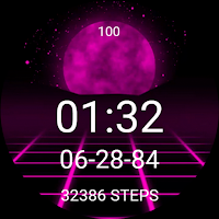 Pink Retro Digital Watchface