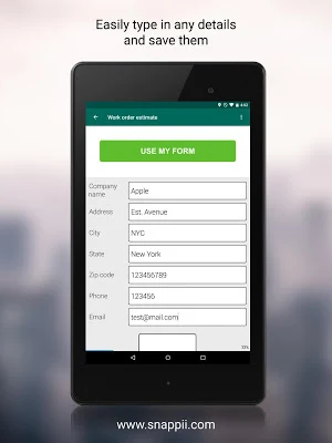 Work Order Estimate Screenshot 1