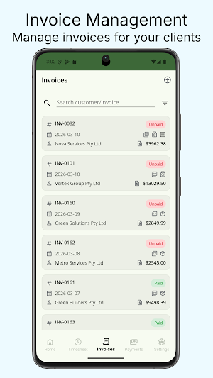 Project Works - Timesheets Screenshot 3