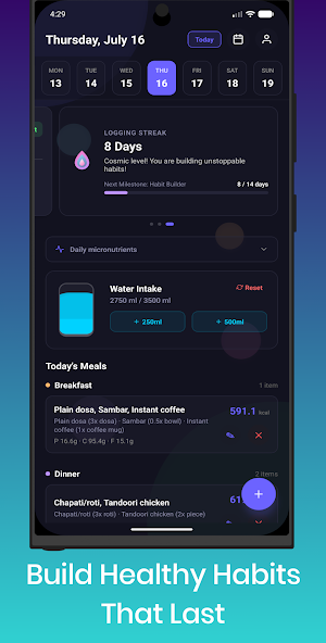 Zling: Calorie & Water Tracker Screenshot 3