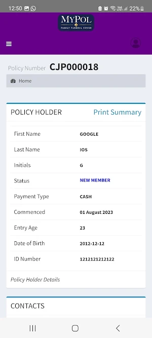 MyPol Member Portal Screenshot 3