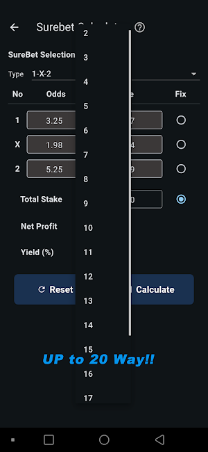 Surebet Calculator Pro Screenshot 2