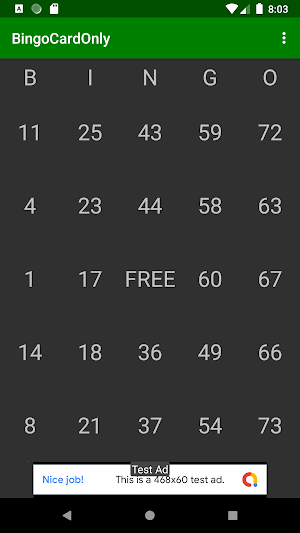 Bingo Card Only Screenshot 0