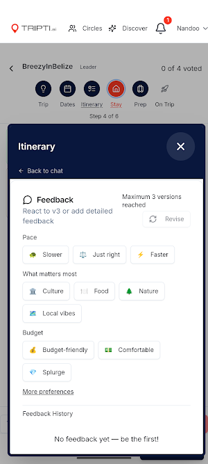 TRIPTI.ai - Group Trip Planner Screenshot 1