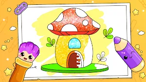 Glitter House Coloring Book Screenshot 1
