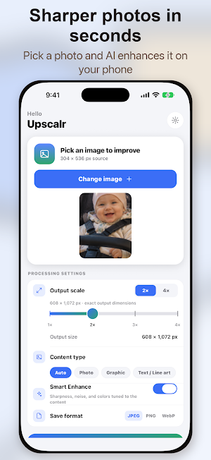 Upscalr: AI Photo Enhancer Screenshot 0
