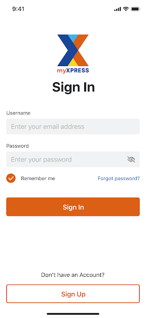 myXPRESS Screenshot 1