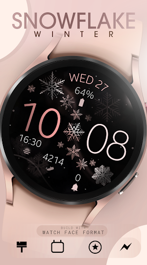 Snowflake Winter Watch Face Screenshot 1