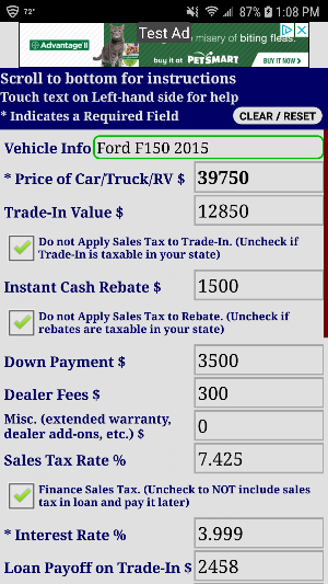 Auto Car Loan Payment Calculator Free Screenshot 3