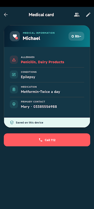 Emergency Card: Medical ID Screenshot 3