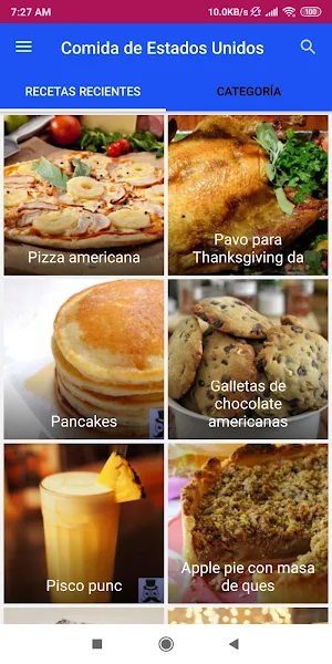 Recetas comida Estados Unidos Screenshot 1