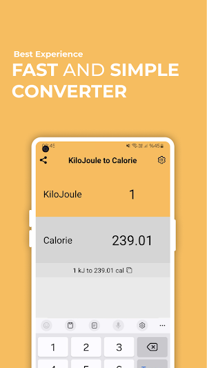 KiloJoule to Calorie Converter Screenshot 0