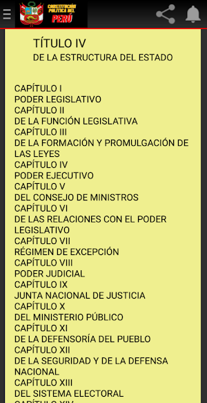 Constitución Política del Perú Screenshot 3