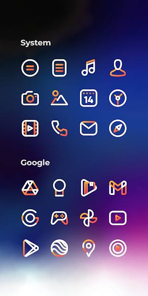 Aline Orange: linear icon pack Screenshot 3