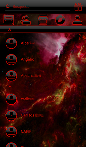 THEME GO SMS DARK SPACE RED Screenshot 3