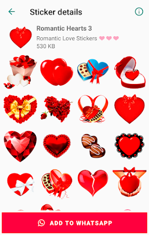 Romantic Love stickers for WhatsApp WAStickerApps Screenshot 3