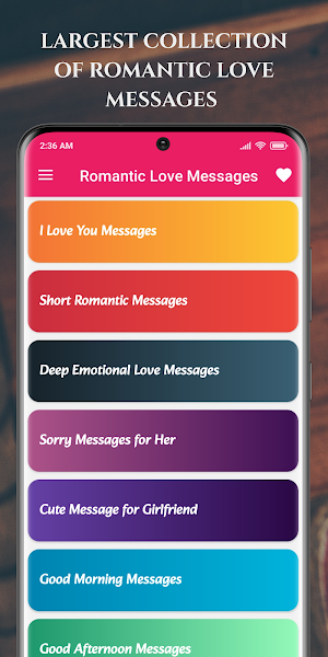 Romantic Love Messages Screenshot 0