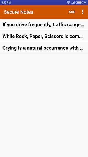 Secure Notes Screenshot 1