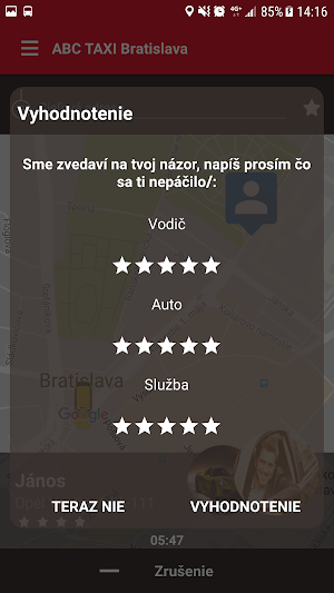 ABC Taxi 16100 Bratislava Screenshot 3