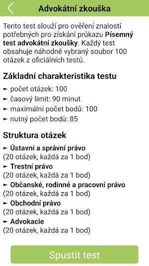 Advokátní zkouška ČAK - test Screenshot 1