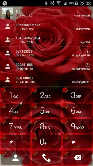 Theme for ExDialer Love Rose Screenshot 0