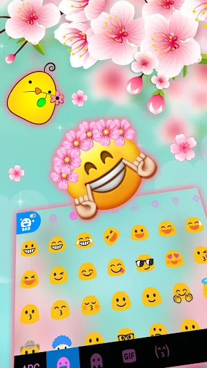 Pink Blossoms Keyboard Background Screenshot 2