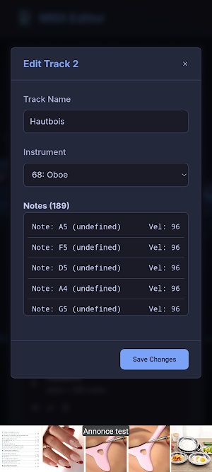 Midi Editor Screenshot 2
