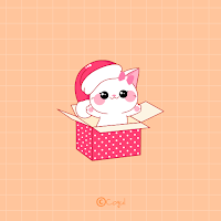 카카오톡 테마 - 겨울산타고양이_소프트오렌지(카톡테마)