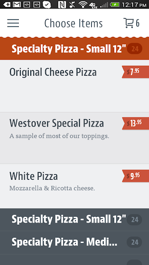 Westover Pizzeria Screenshot 2