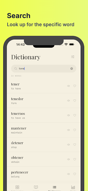 Spanish Vocabulary Screenshot 3