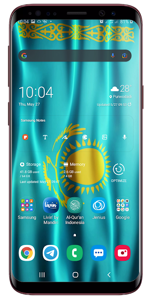 Kazakhstan Flag Waving Live Wallpaper Screenshot 2