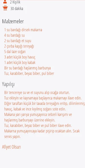 Makarna PişirmeTarifleri Screenshot 0