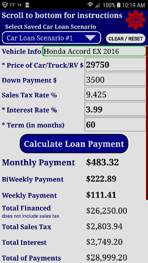 Auto Car Loan Payment Calculator Pro Screenshot 2