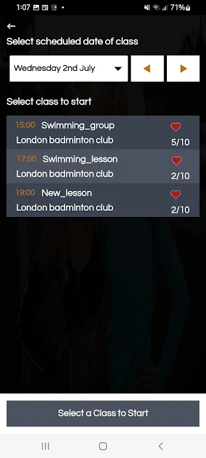 Swimphony Classes Screenshot 2