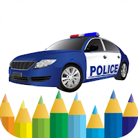 police car - coloring book