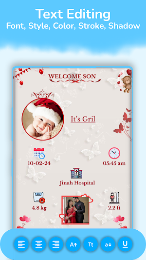 New Born Baby Greeting Frames Screenshot 1