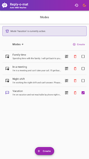 Reply-o-mat: Auto SMS Reply Screenshot 0