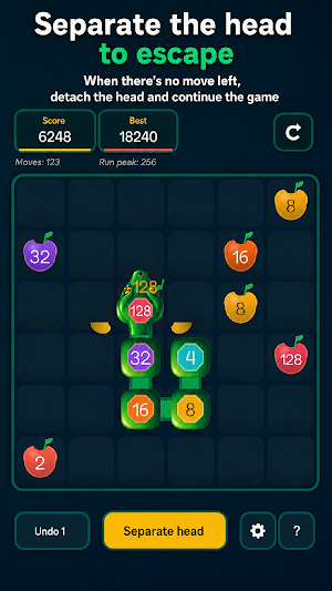 HeadShift: 2048 Snake Puzzle Screenshot 2