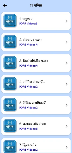 Class 11 Maths in Hindi Medium Screenshot 1